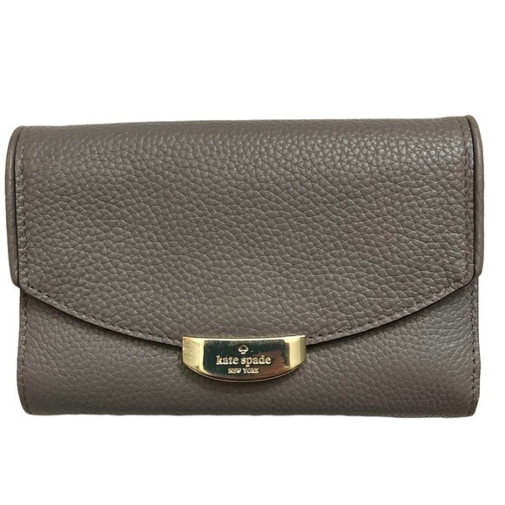 Kate spade gray pebbled leather mulberry street wallet